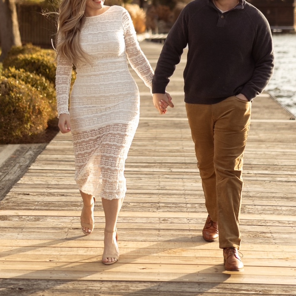 SHEIN VCAY Solid Lace Bodycon Dress - Picture 8 of 14